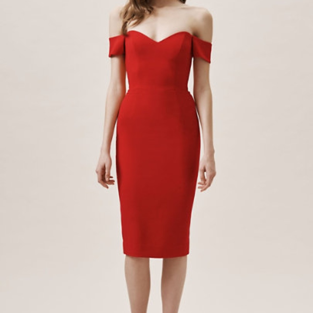 Bailey Dress, Dress the Population Red Midi Dress